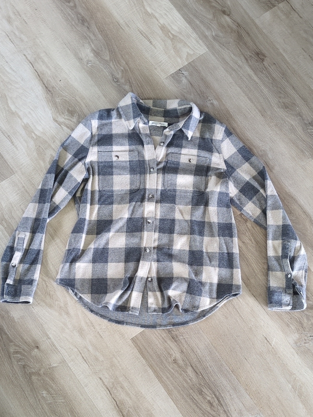 Workshop Republic Clothing Gray & Cream Plaid Button-Down Shirt